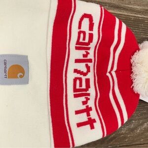 Carhartt White and Red Knit Hat